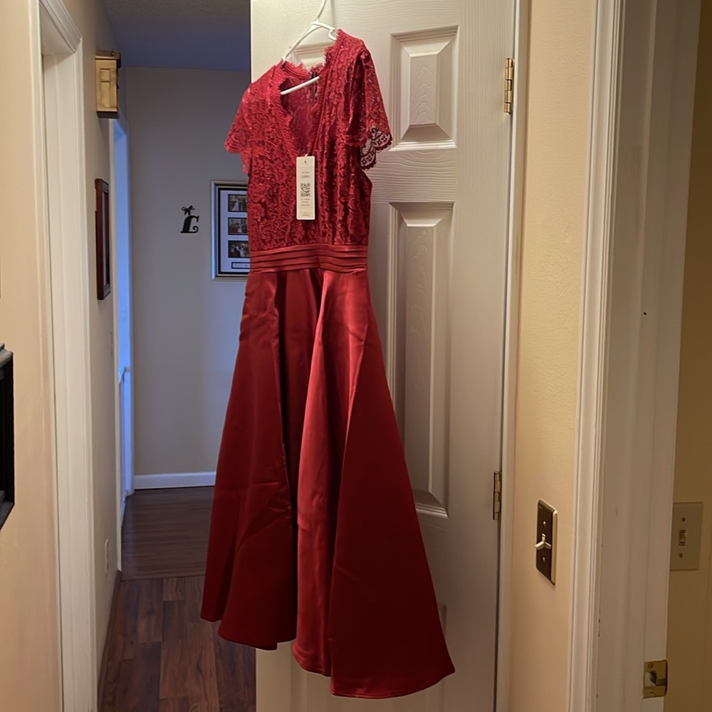 Burgundy, Tea-length Cocktail Dress